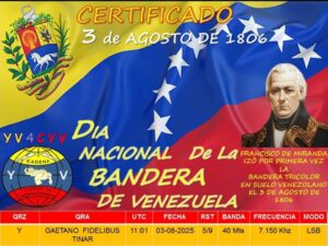 CERTIFICADO DEL DIA NACIONAL DE LA BANDERA VENEZOLANA